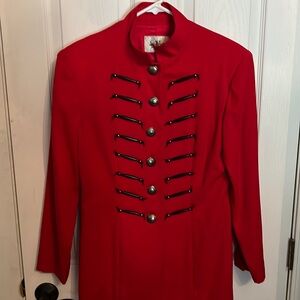 Lynn McKenna red vintage native southwestern blazer concho buttons. Flawed szM